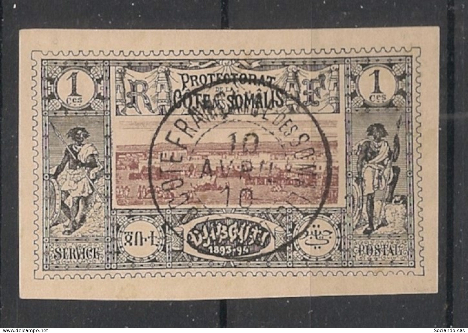 COTE DES SOMALIS - 1894-1900 - N°YT. 6 - Vue De Djibouti 1c Noir - Oblitéré / Used - Gebruikt