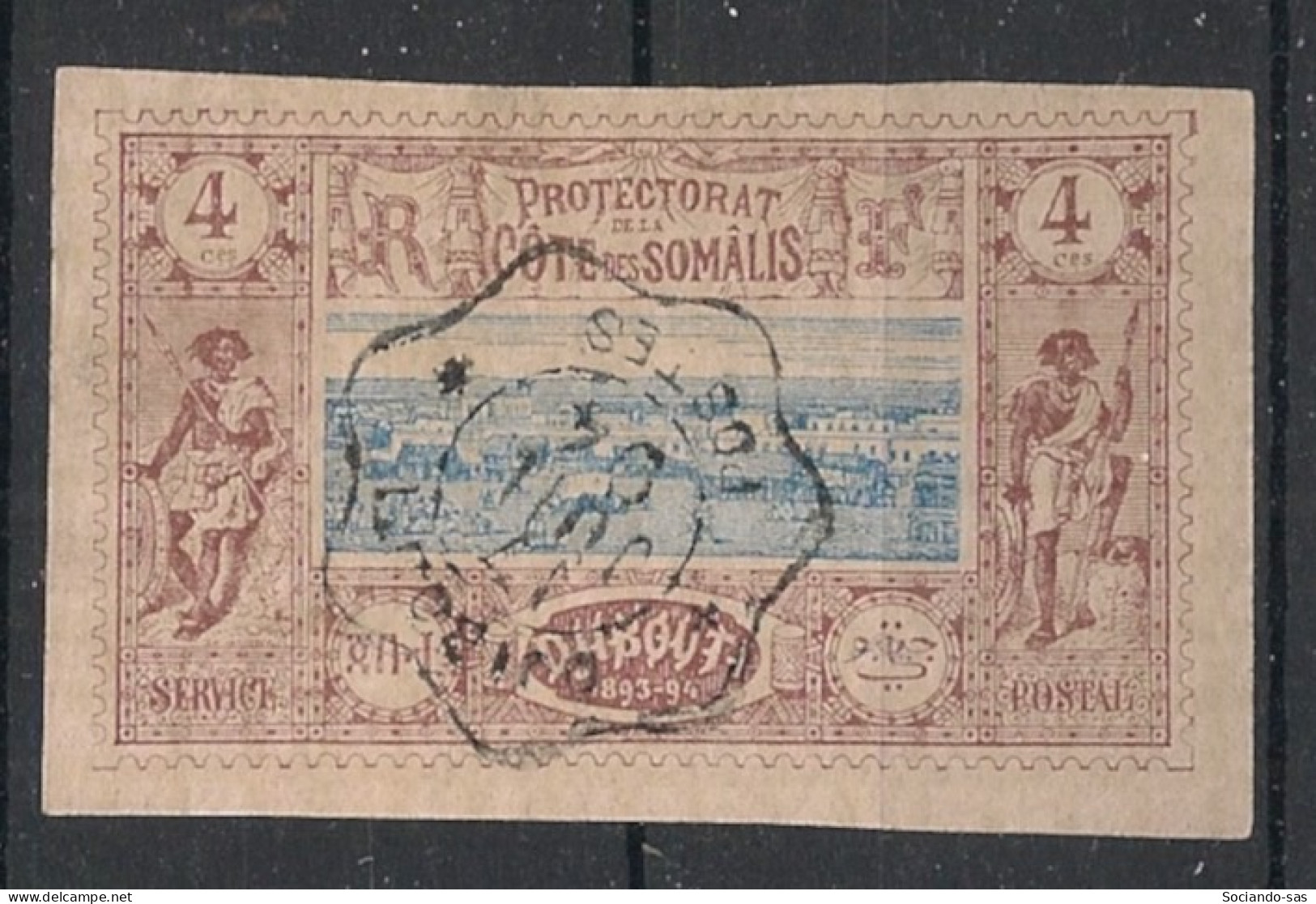 COTE DES SOMALIS - 1894-1900 - N°YT. 8 - Vue De Djibouti 4c Brun-lilas - Oblitéré / Used - Usati