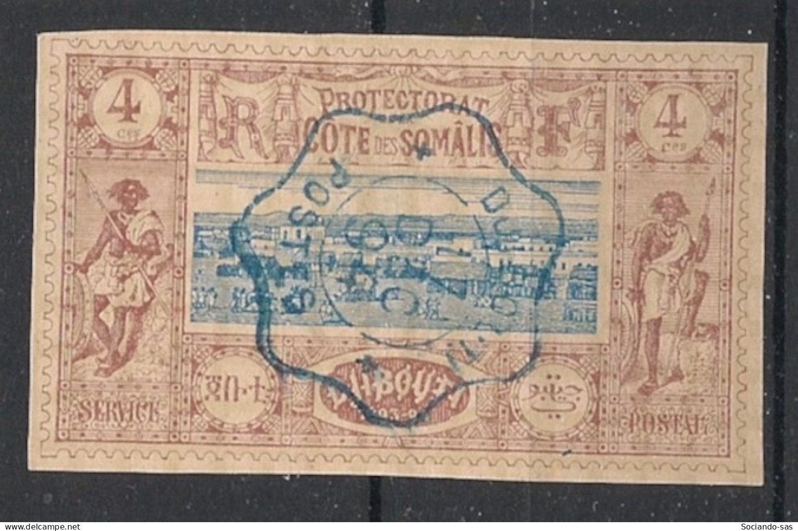 COTE DES SOMALIS - 1894-1900 - N°YT. 8 - Vue De Djibouti 4c Brun-lilas - Oblitéré / Used - Usados