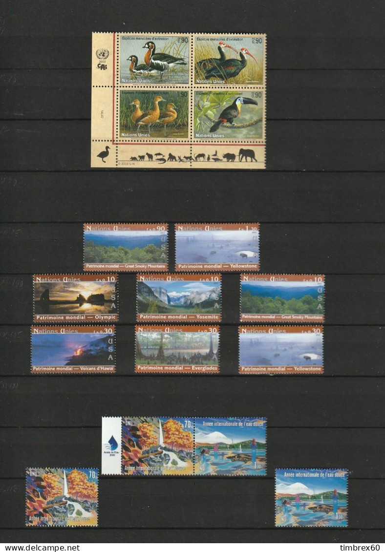 ONU - GENEVE - LOT 62 - ANNEES 2000 A 2003  - NEUF** - 8 SCANS