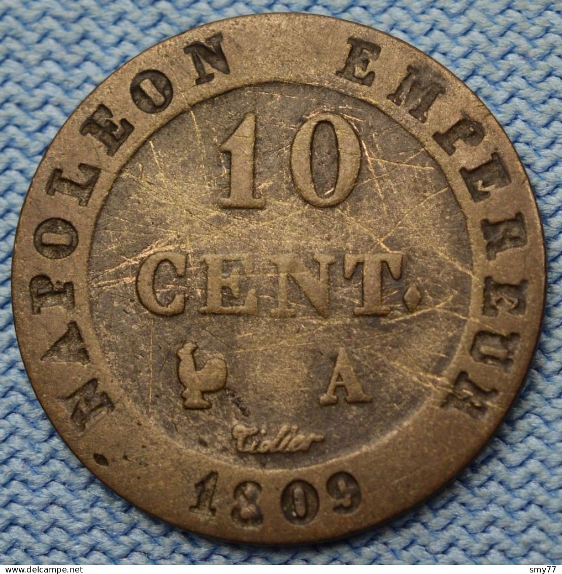 France • 10 Centimes 1809 A • N Couronné • [24-509] - 10 Centimes