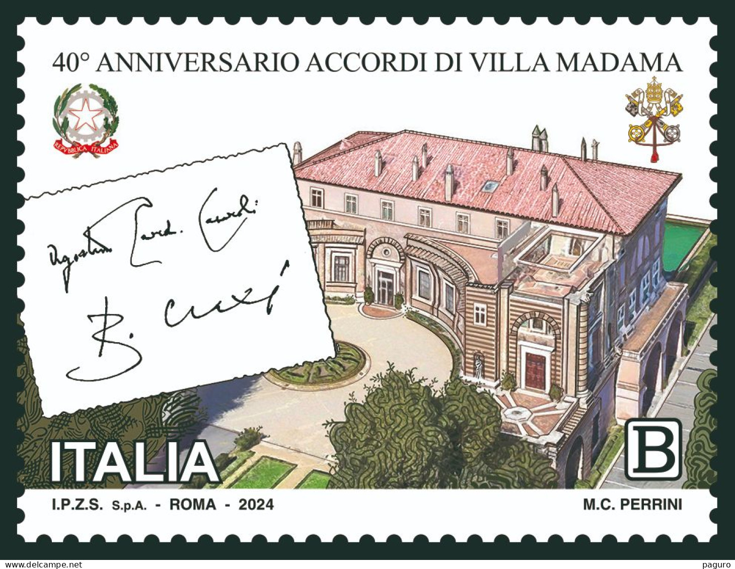 Italia Repubblica 2024 40º Anniversario Degli Accordi Di Villa Madama  MNH** Integro Valore 1,25 - 2021-...: Nieuw/plakker