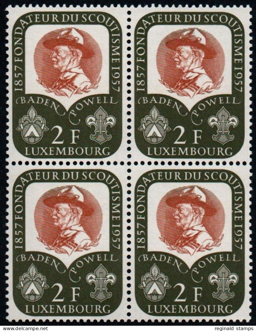 Luxembourg 1957 Scouting Blocks X 4 MNH ** Mi 567-568 (Ref: 2040) - Neufs