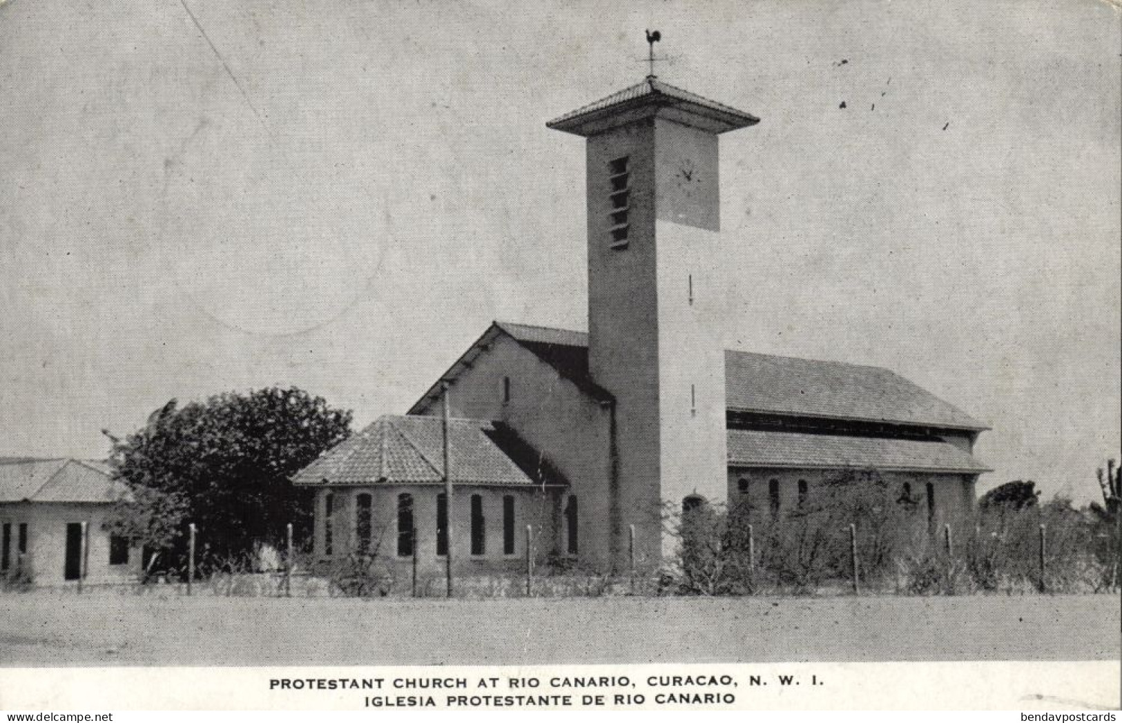 Curacao, N.W.I., WILLEMSTAD, Protestant Church Rio Canario (1948) Kropp 6991N Postcard - Curaçao