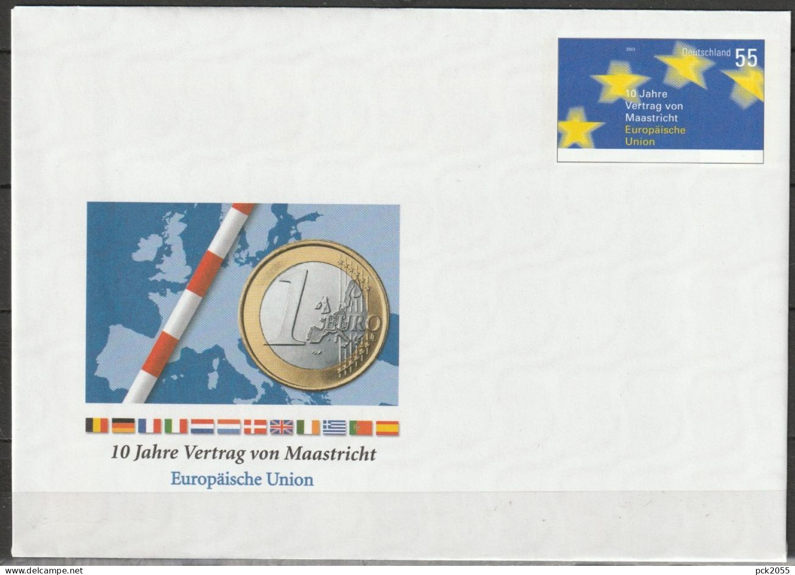 Bund Ganzsache 2003 MiNr.USo.65  10.Jahrestag Des Vertrags Von Maastricht (d 3497 ) - Enveloppes - Neuves