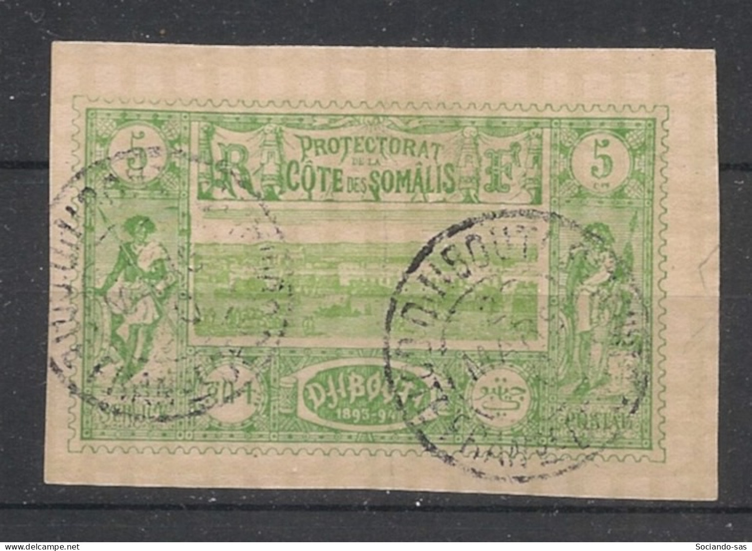 COTE DES SOMALIS - 1902 - N°YT.27 - Vue De Djibouti 5c Vert - Oblitéré / Used - Gebruikt