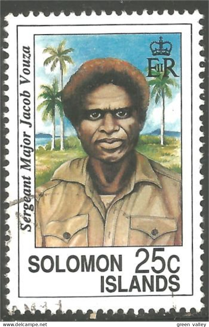 822 Solomon Islands Sergeant Major Jacob Vouza Portrait (SOL-139) - Militaria