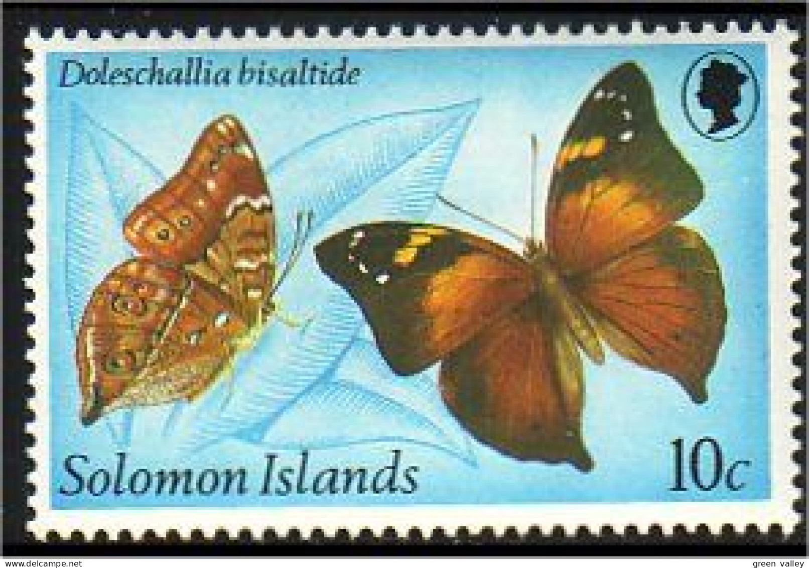 822 Solomon Islands Papillon Butterfly Schmetterlinge Reverse Watermark MNH ** Neuf SC (SOL-23) - Vlinders
