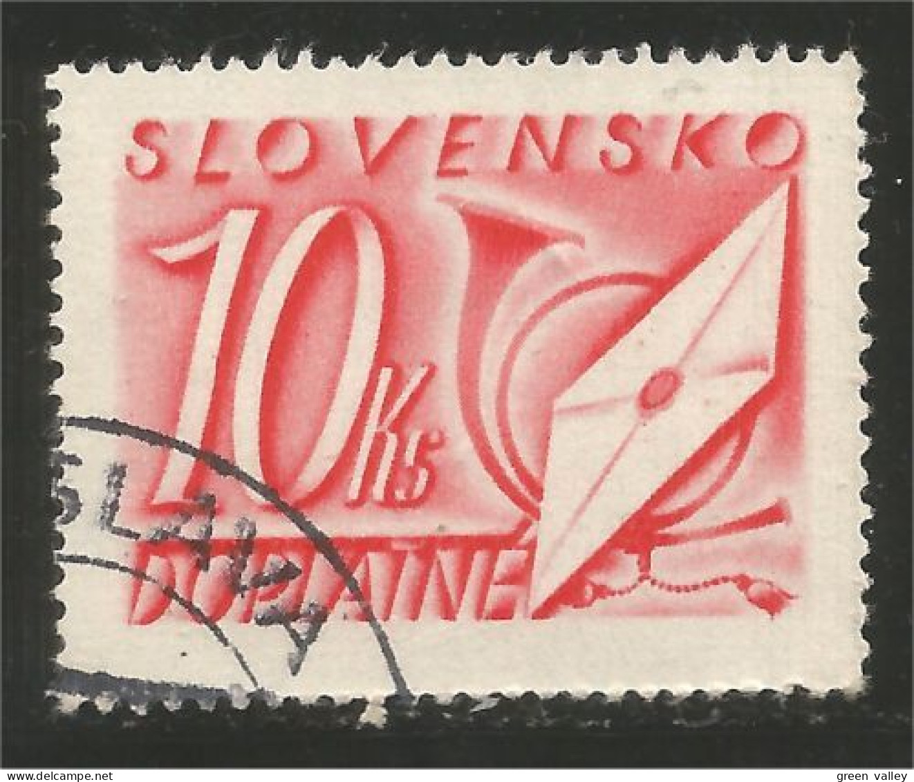 810 Slovensko Slovakia 1942 Postage Due Taxe 10 Ks Rose (SLK-62b) - Gebruikt