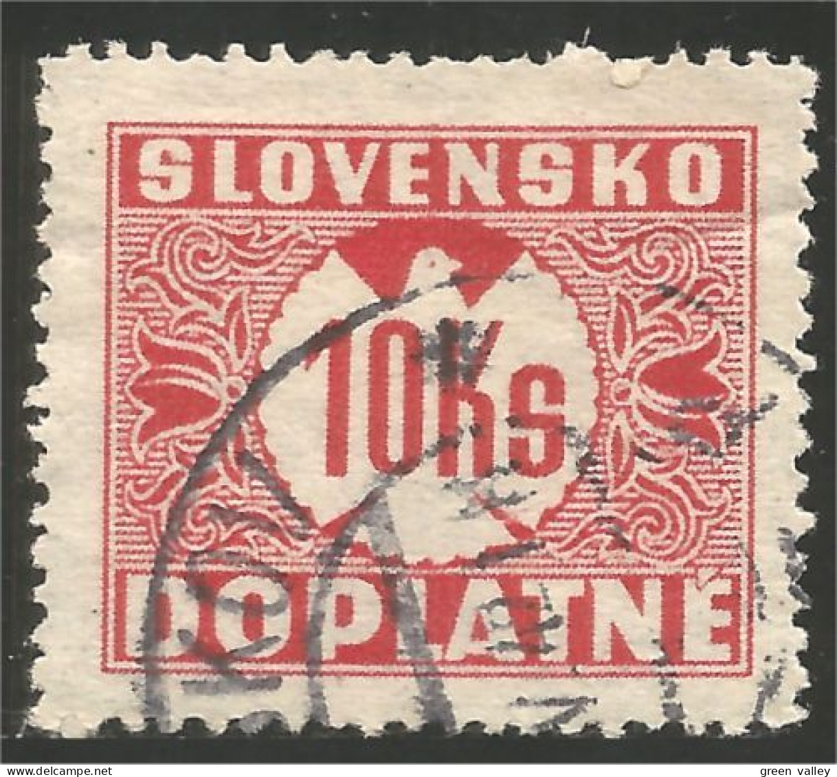 810 Slovensko Slovakia 1941 Postage Due Taxe 10 Ks Carmine (SLK-59c) - Usados