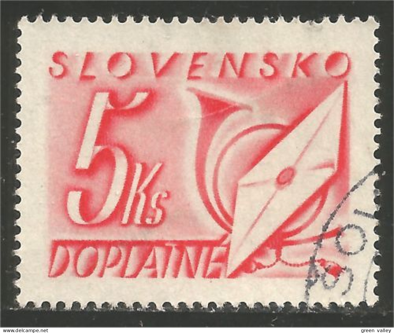 810 Slovensko Slovakia 1942 Postage Due Taxe 5 Ks Rose (SLK-61c) - Gebraucht