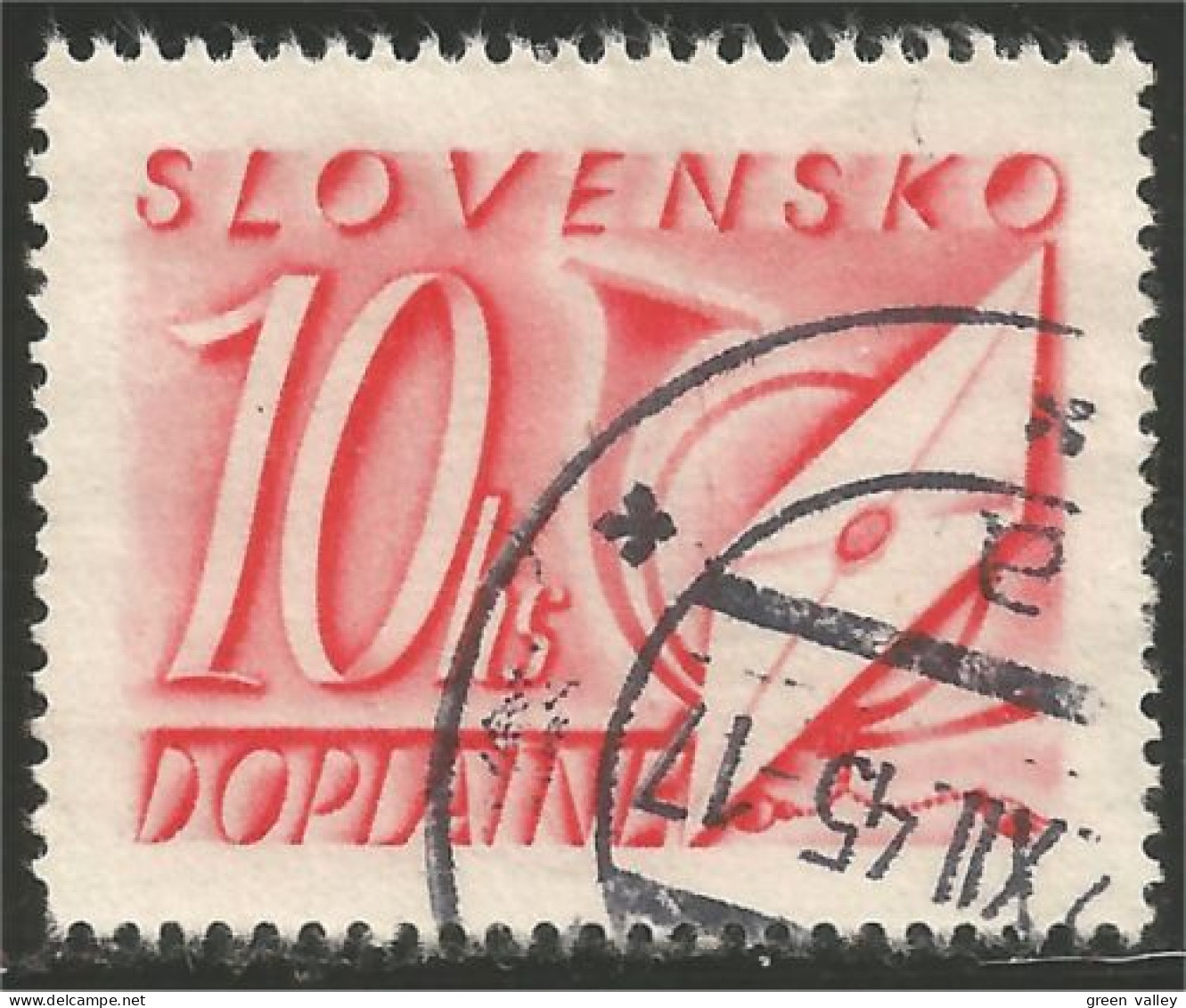 810 Slovensko Slovakia 1942 Postage Due Taxe 10 Ks Rose (SLK-62a) - Used Stamps