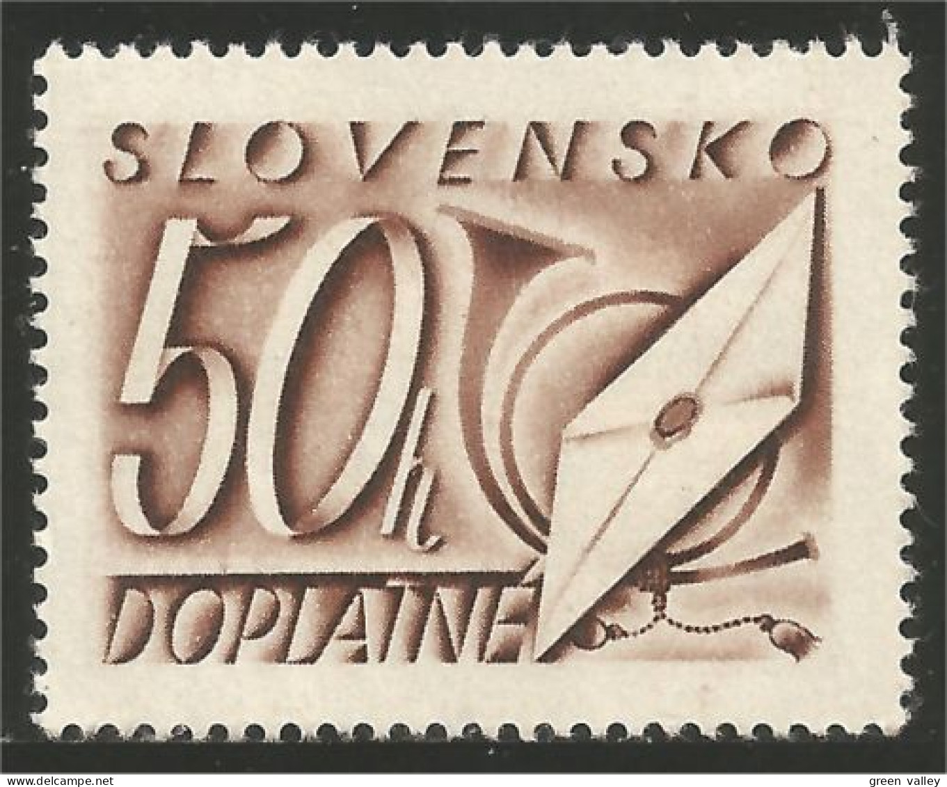 810 Slovensko Slovakia 1942 Postage Due Taxe 50h Brun MH * Neuf (SLK-60) - Oblitérés