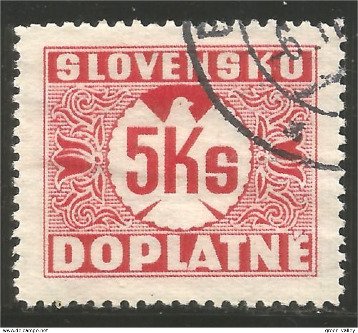 810 Slovensko Slovakia 1941 Postage Due Taxe 5 Ks Carmine (SLK-58a) - Gebraucht