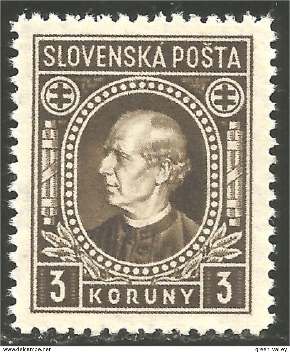 810 Slovensko Slovakia 1940 Andrej Hlinka 3k Brown MH * Neuf (SLK-47) - Used Stamps