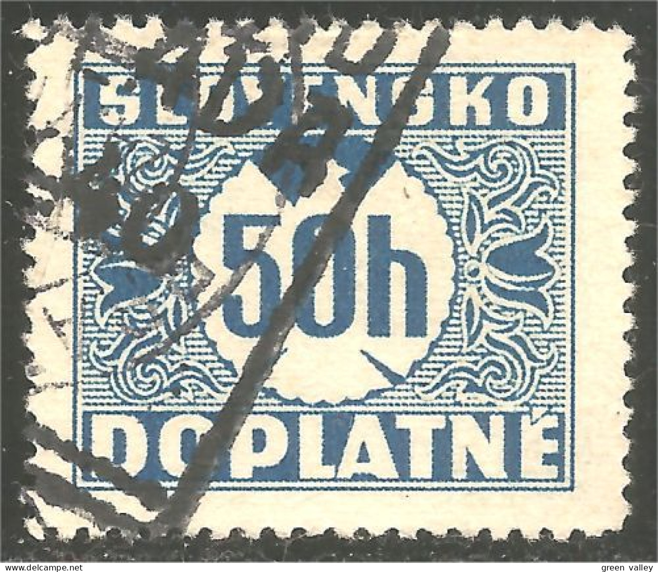 810 Slovensko Slovakia 1939 Postage Due Taxe 50h Bleu (SLK-52) - Oblitérés