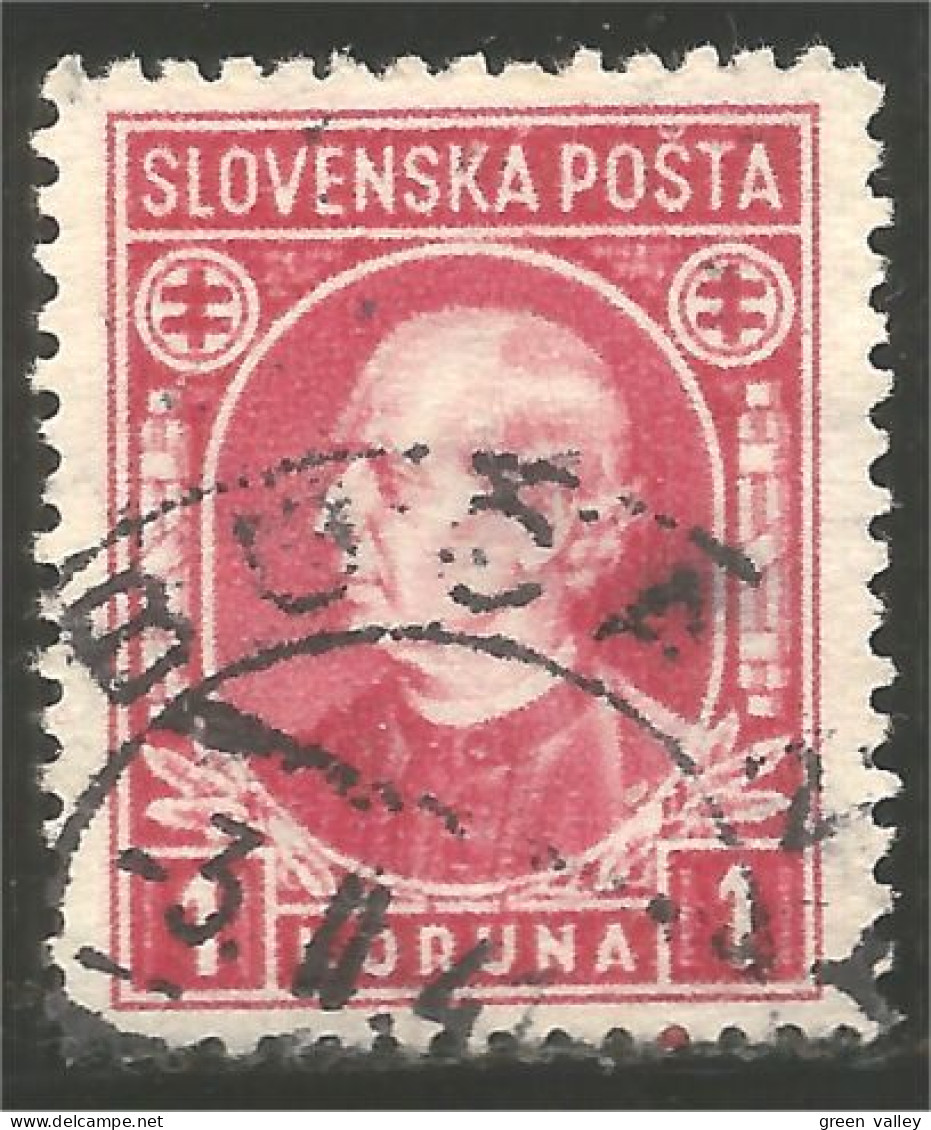 810 Slovensko Slovakia 1940 Andrej Hlinka 1k Rose (SLK-45a) - Usados