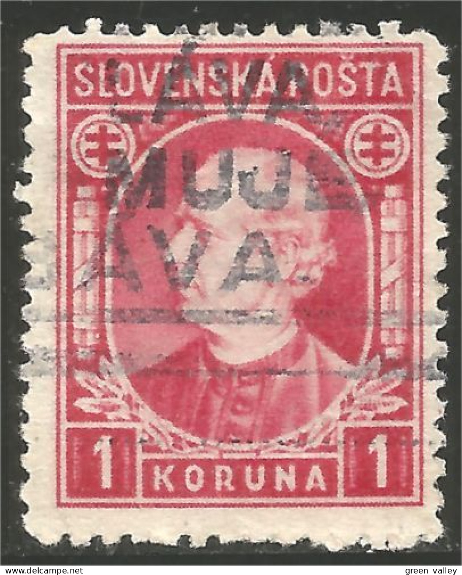 810 Slovensko Slovakia 1939 Andrej Hlinka 1K Rose (SLK-37b) - Gebruikt