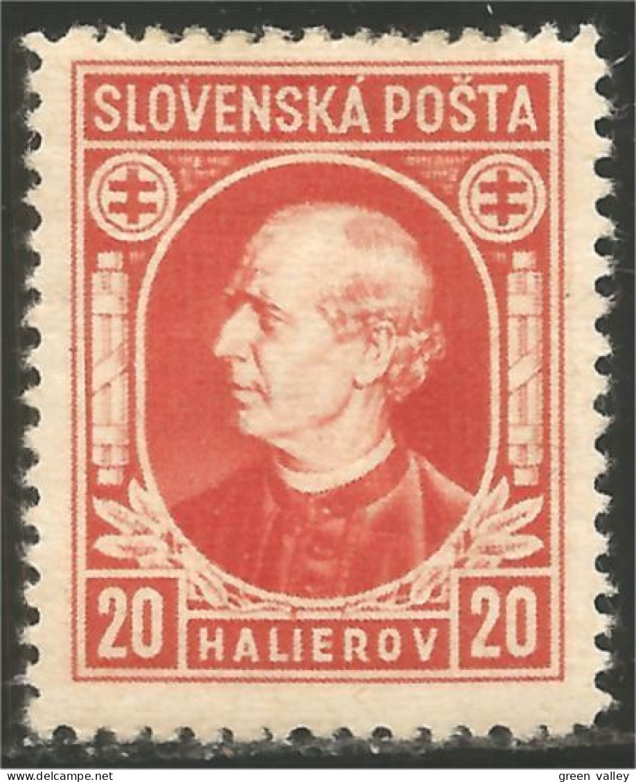 810 Slovensko Slovakia 1939 Andrej Hlinka 20h Orange MH * Neuf (SLK-32b) - Unused Stamps