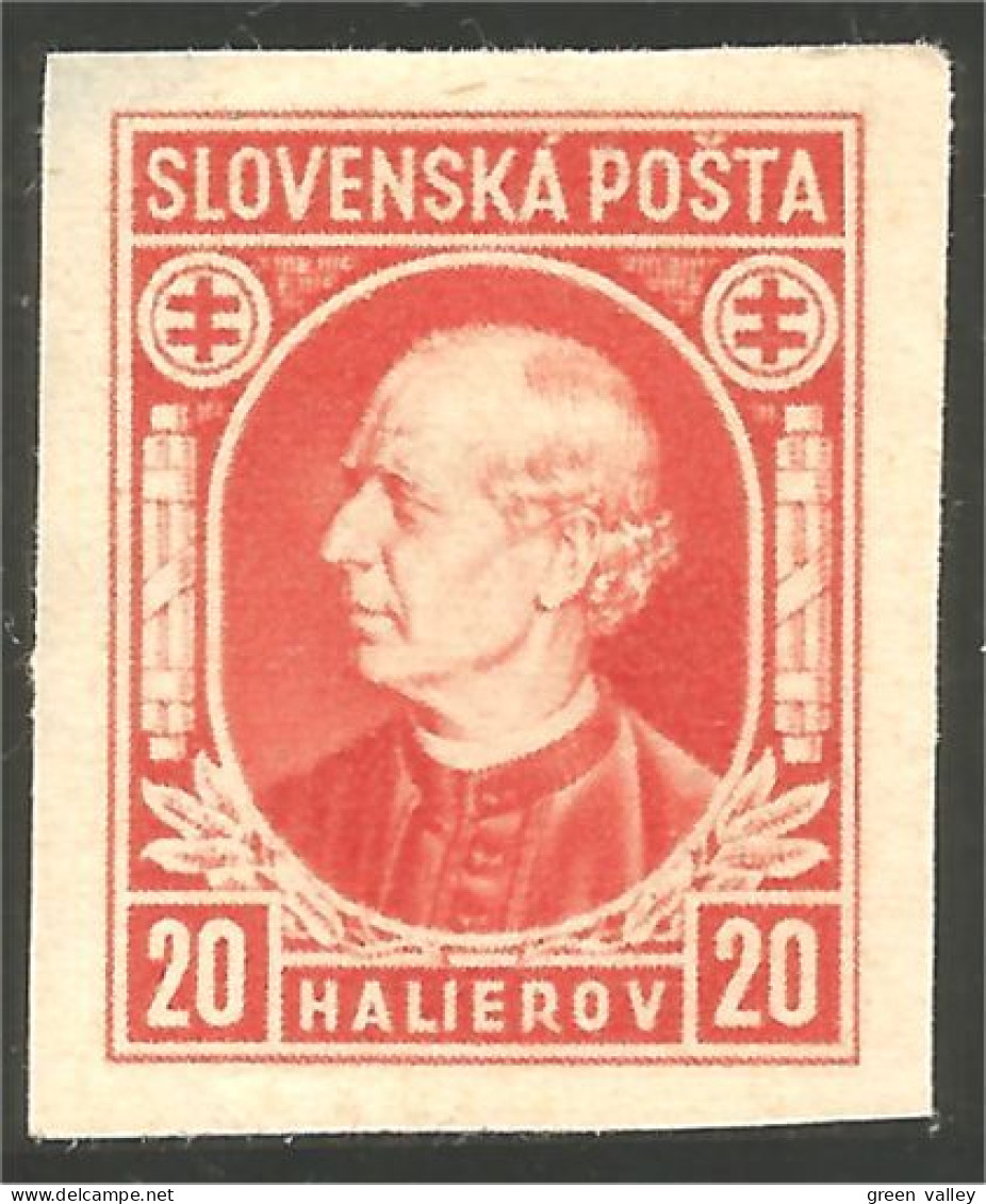 810 Slovensko Slovakia 1939 Andrej Hlinka 20h Orange Non Dentelé MH * Neuf (SLK-33b) - Ongebruikt