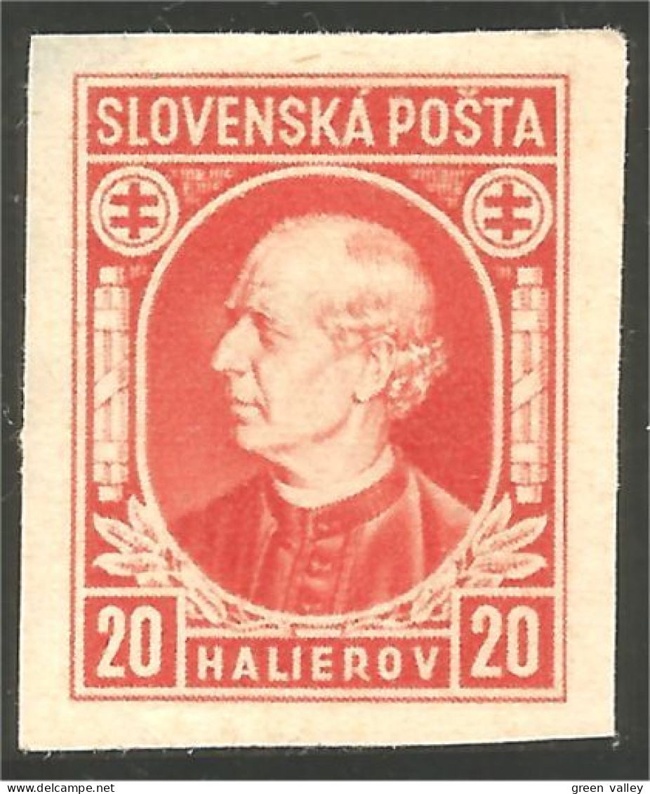 810 Slovensko Slovakia 1939 Andrej Hlinka 20h Orange Non Dentelé MH * Neuf (SLK-33b) - Unused Stamps