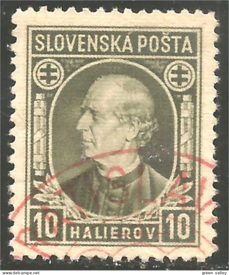 810 Slovensko Slovakia 1939 Andrej Hlinka 10h Vert Olive (SLK-31b) - Oblitérés