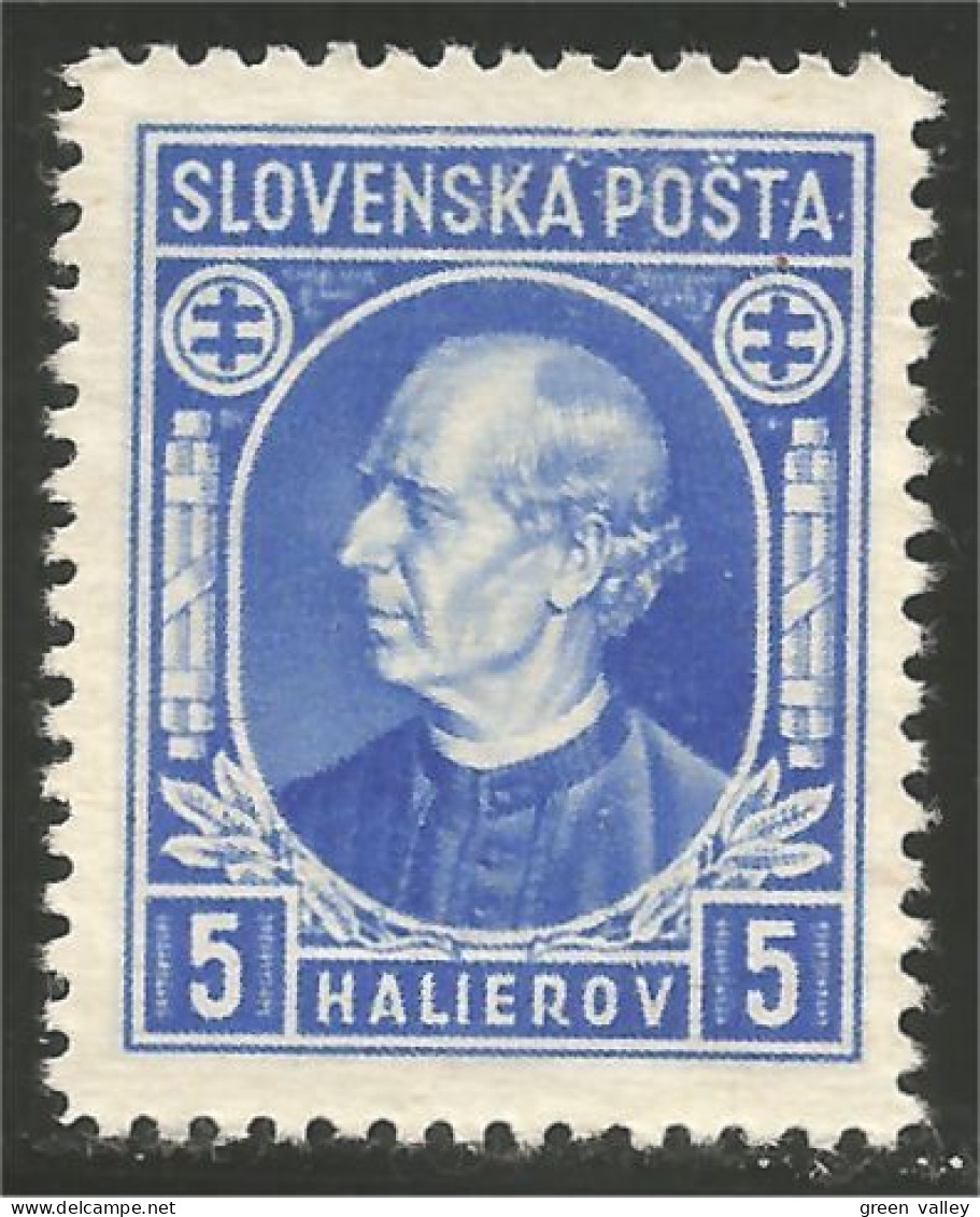 810 Slovensko Slovakia 1939 Andrej Hlinka 5h Bleu No Gum (SLK-30b) - Gebraucht