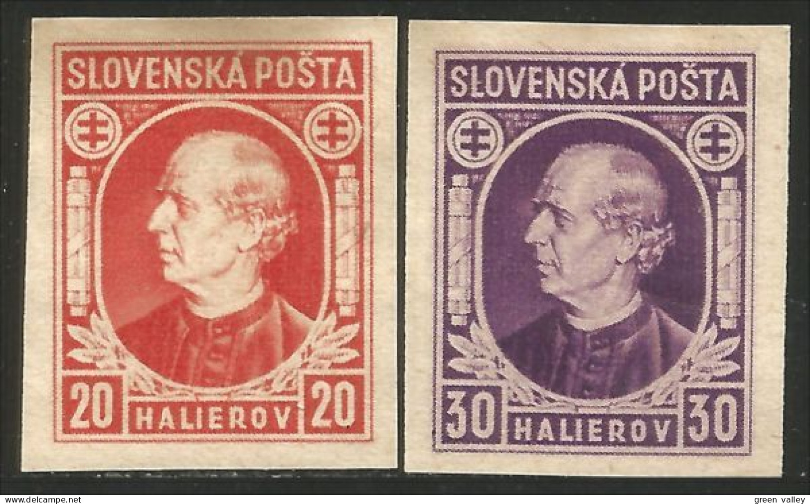 810 Slovensko Slovakia 1939 Andrej Hlinka Imperforate Non Dentelés No Gum Sans Gomme (SLK-3) - Gebraucht