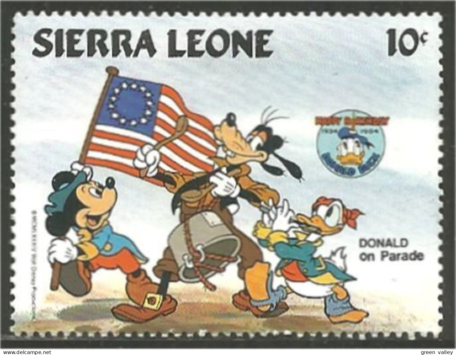 806 Sierra Leone Goofy Dingo Drapeau Flag Bandera Flagge Bandiera MNH ** Neuf SC (SIE-84b) - Briefmarken