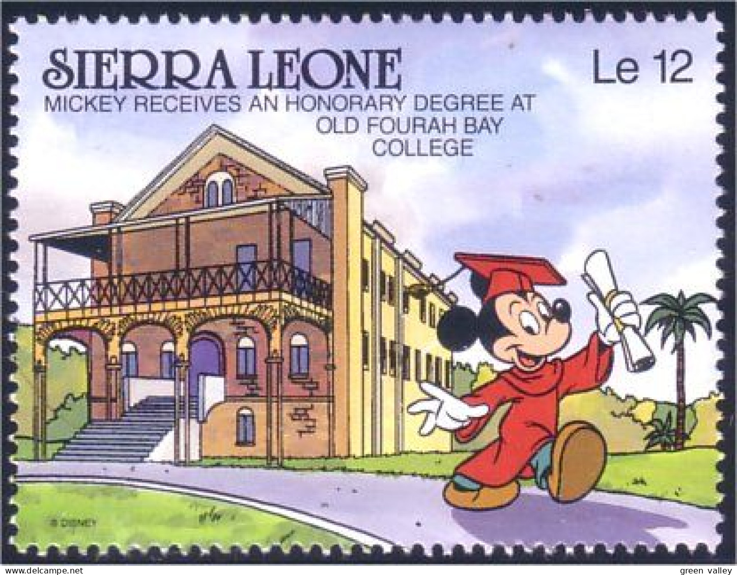 806 Sierra Leone Mickey Diploma University Diplome MNH ** Neuf SC (SIE-63c) - Sonstige & Ohne Zuordnung