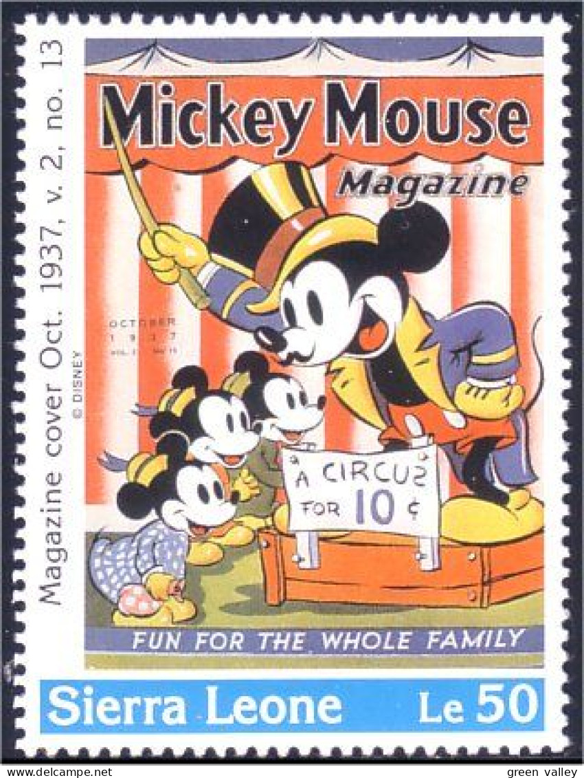 806 Sierra Leone Mickey Circus Cirque Magazine MNH ** Neuf SC (SIE-58b) - Zirkus