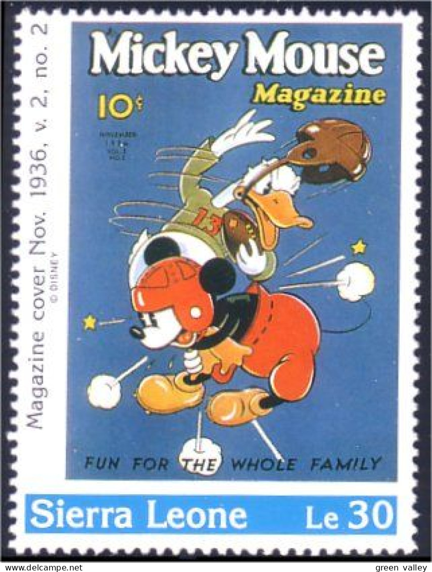 806 Sierra Leone Mickey Donald Football Magazine MNH ** Neuf SC (SIE-56a) - Christmas