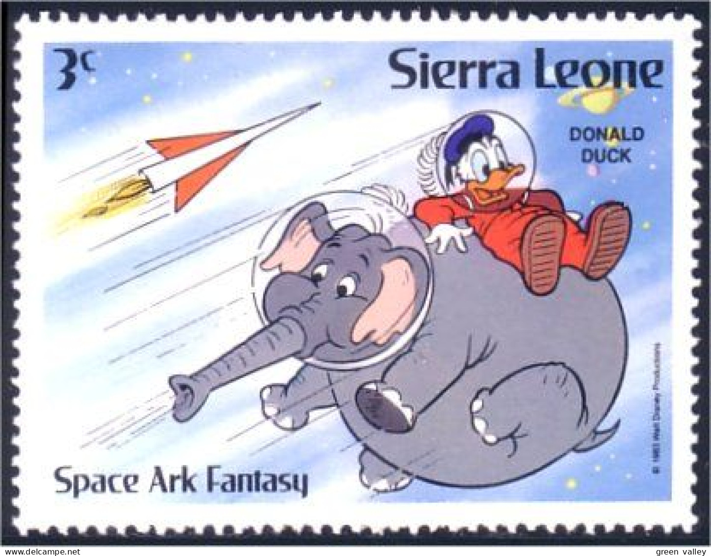 806 Sierra Leone Donald Elephant Fusee Rocket Elefant Elefante MNH ** Neuf SC (SIE-50a) - Christmas