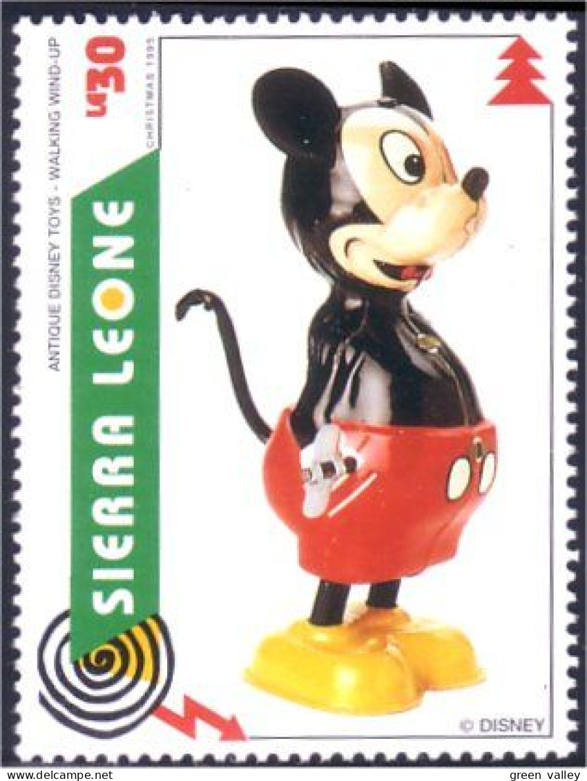 806 Sierra Leone Mickey Walking Wind-up Toy Jouet Mecanique MNH ** Neuf SC (SIE-41e) - Textile