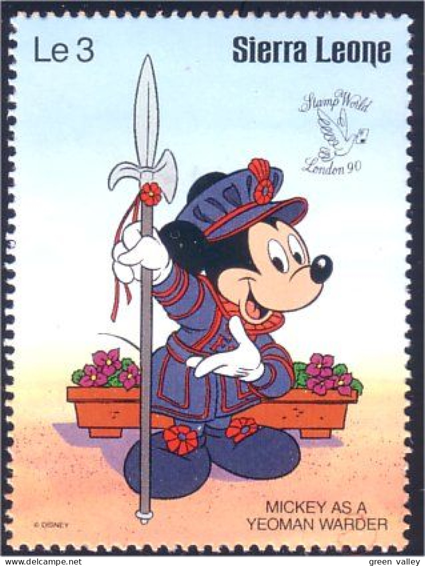 806 Sierra Leone Mickey Yeoman Warder Gardien Tour Hallebarde Pike MNH ** Neuf SC (SIE-42d) - Textil