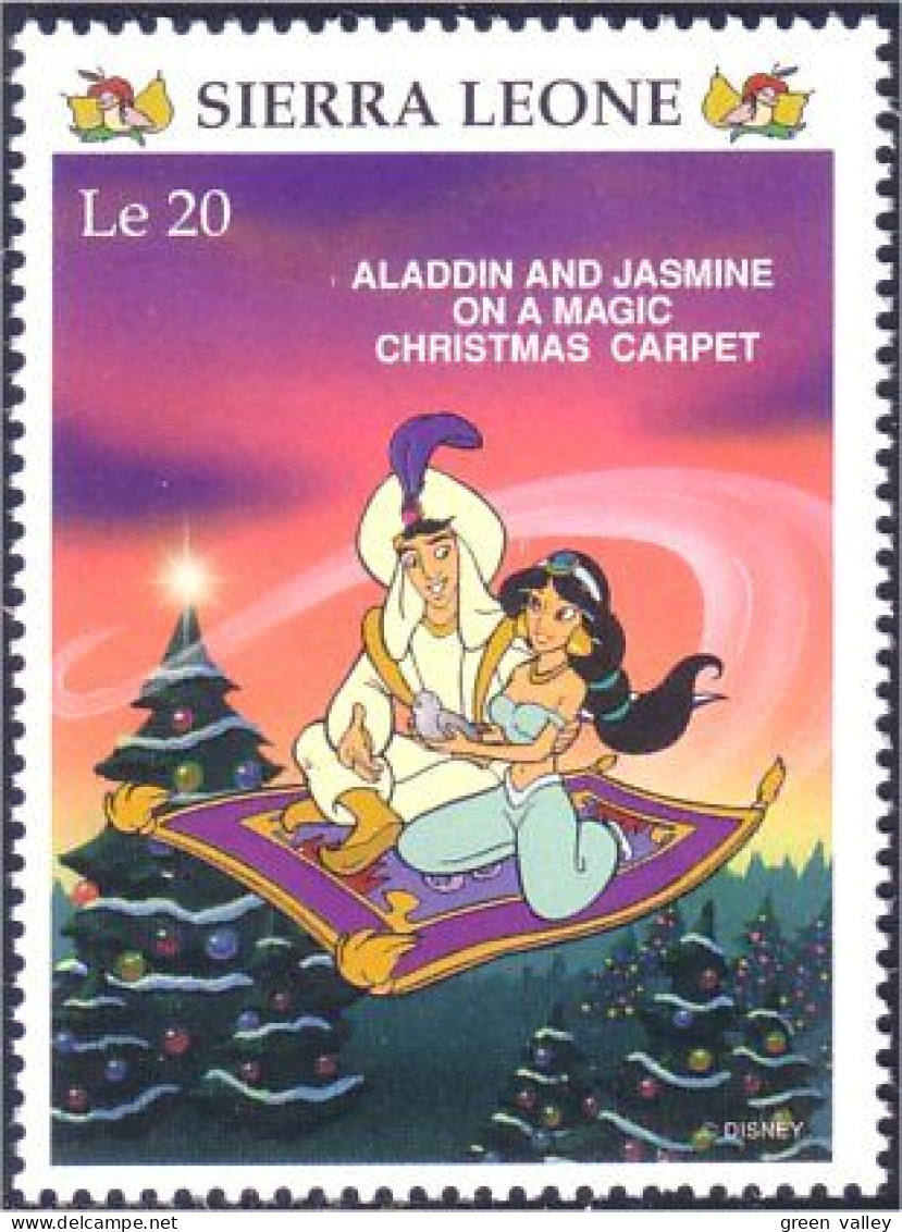 806 Sierra Leone Aladin Aladdin Jasmine Christmas Carpet Tapis De Noel MNH ** Neuf SC (SIE-32c) - Textile
