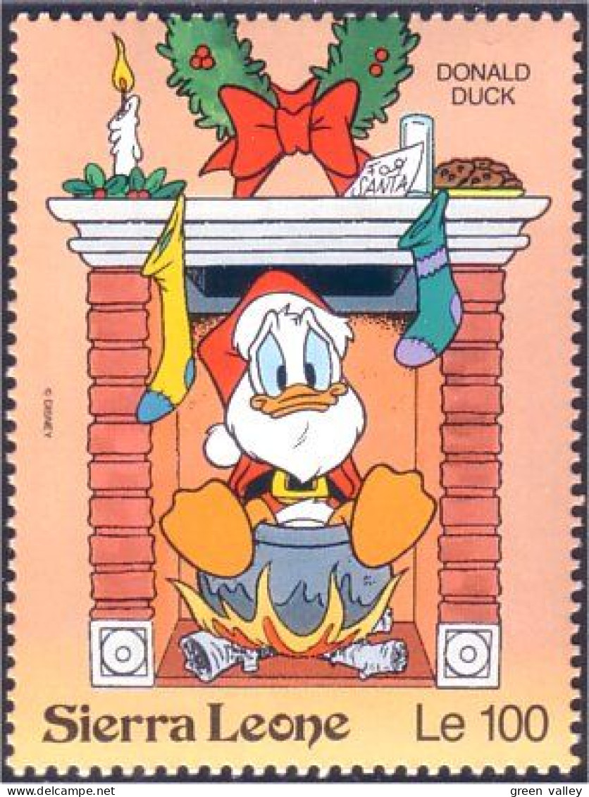 806 Sierra Leone Donald Duck Pere Noel Santa Claus MNH ** Neuf SC (SIE-29a) - Christmas