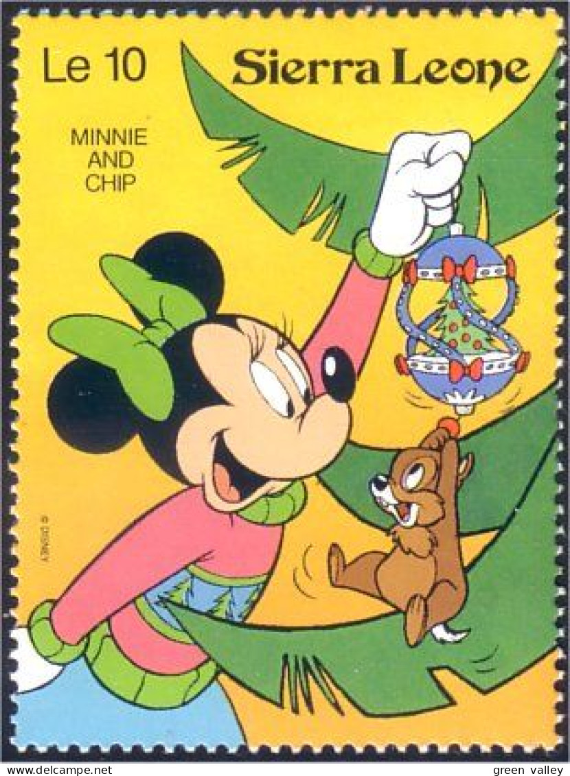 806 Sierra Leone Minnie Chipmunk Sapin Noel Christmas Tree MNH ** Neuf SC (SIE-24e) - Knaagdieren