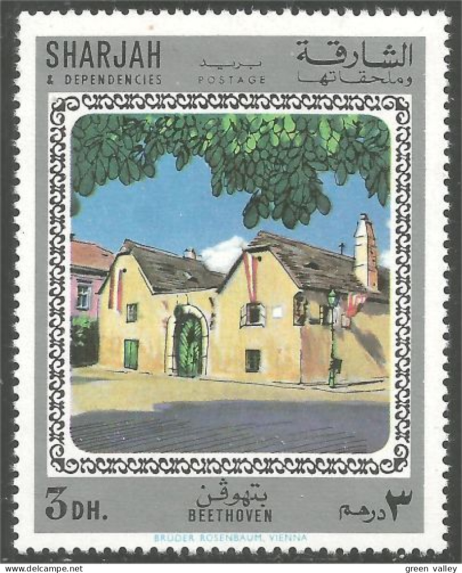 804 Sharjah Beethoven House Maison MNH ** Neuf SC (SHA-62a) - Musique