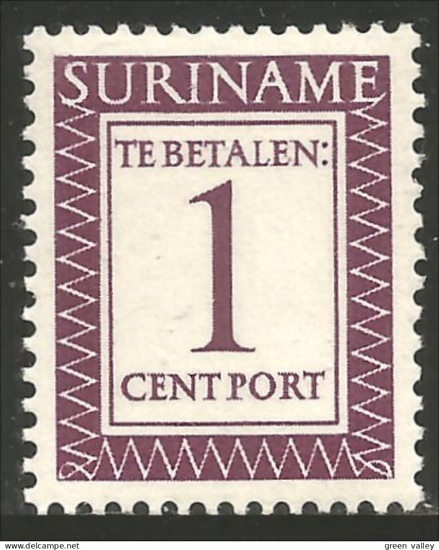 836 Suriname Postage Due 1 Cent 1956 MLH * Neuf Légère (SUR-63) - Suriname