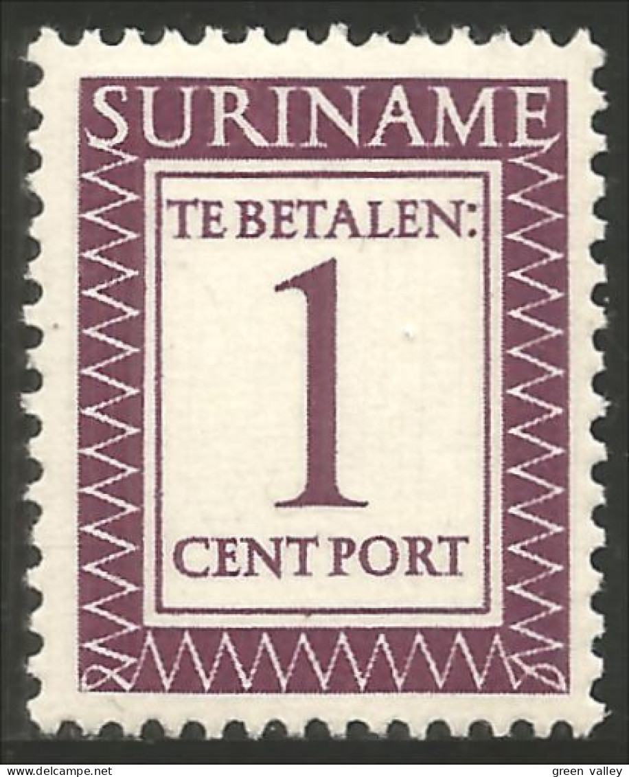 836 Suriname Taxe 1 Cent 1956 MLH * Neuf Légère (SUR-62) - Suriname