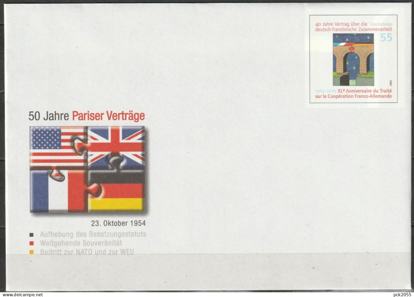 Bund Ganzsache 2004 MiNr.USo.82  10.Jahre Pariser Verträge (d 3499 ) - Enveloppes - Neuves