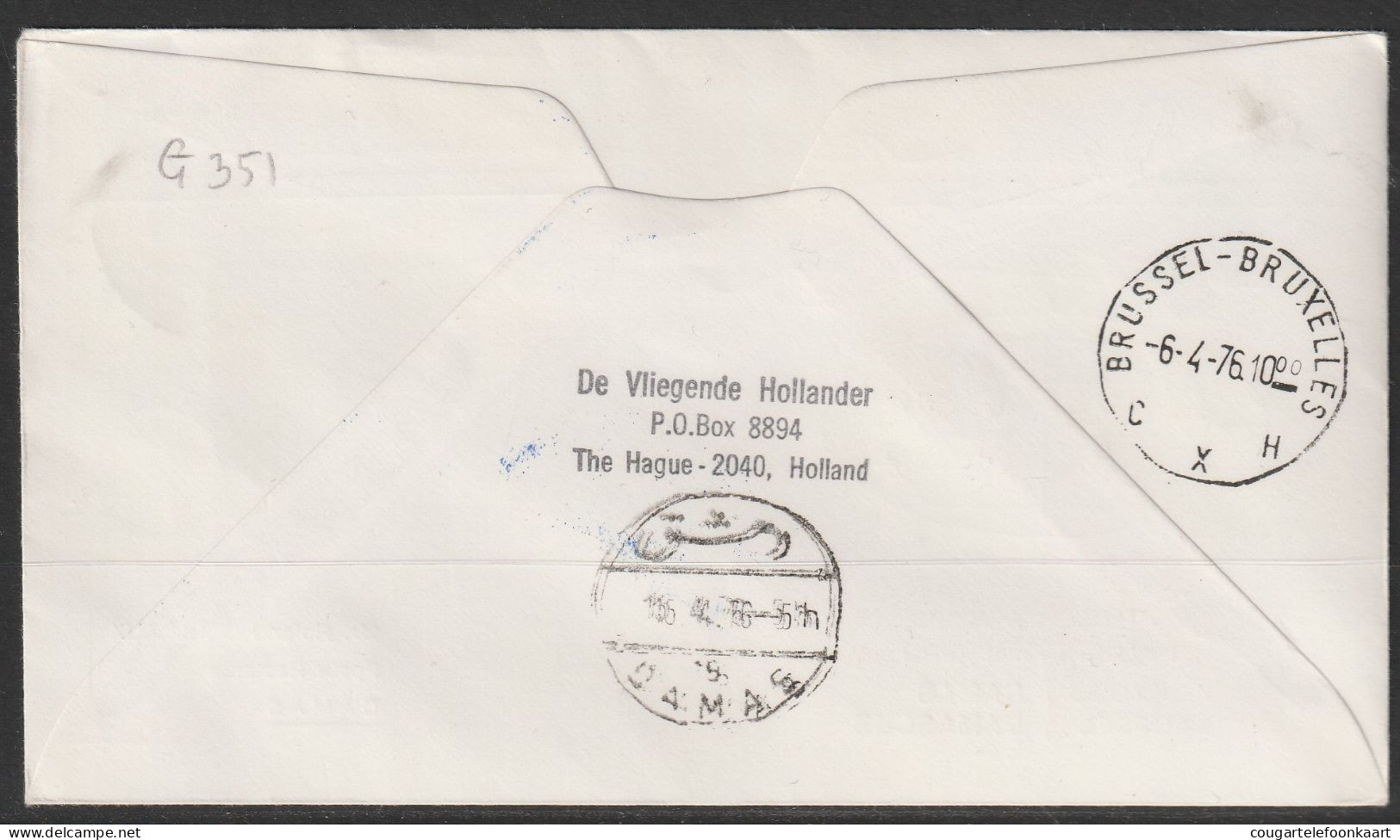 1976, Sabena, First Flight Cover, Amsterdam - Damas/Damascus Syria, Feeder Mail - Airmail