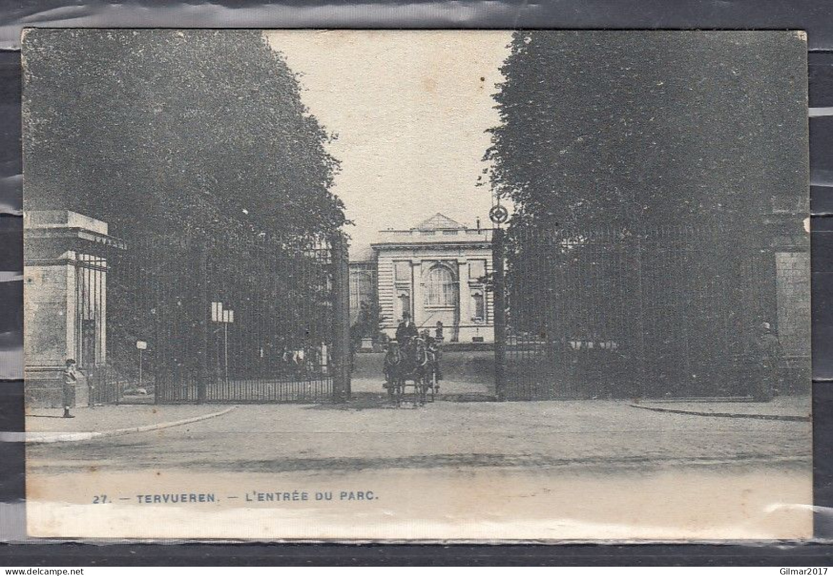 Postkaart Van Bruxelles Naar Anvers Met Langstempel Tervueren - Linear Postmarks