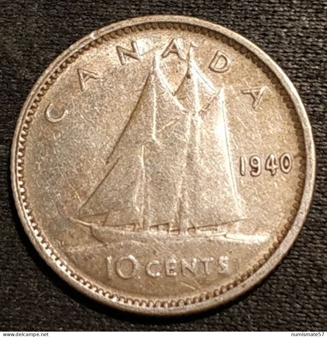 CANADA - 10 CENTS 1940 - Argent - Silver - KM 34 - Georges VI Légende Avec IND:IMP: - Canada