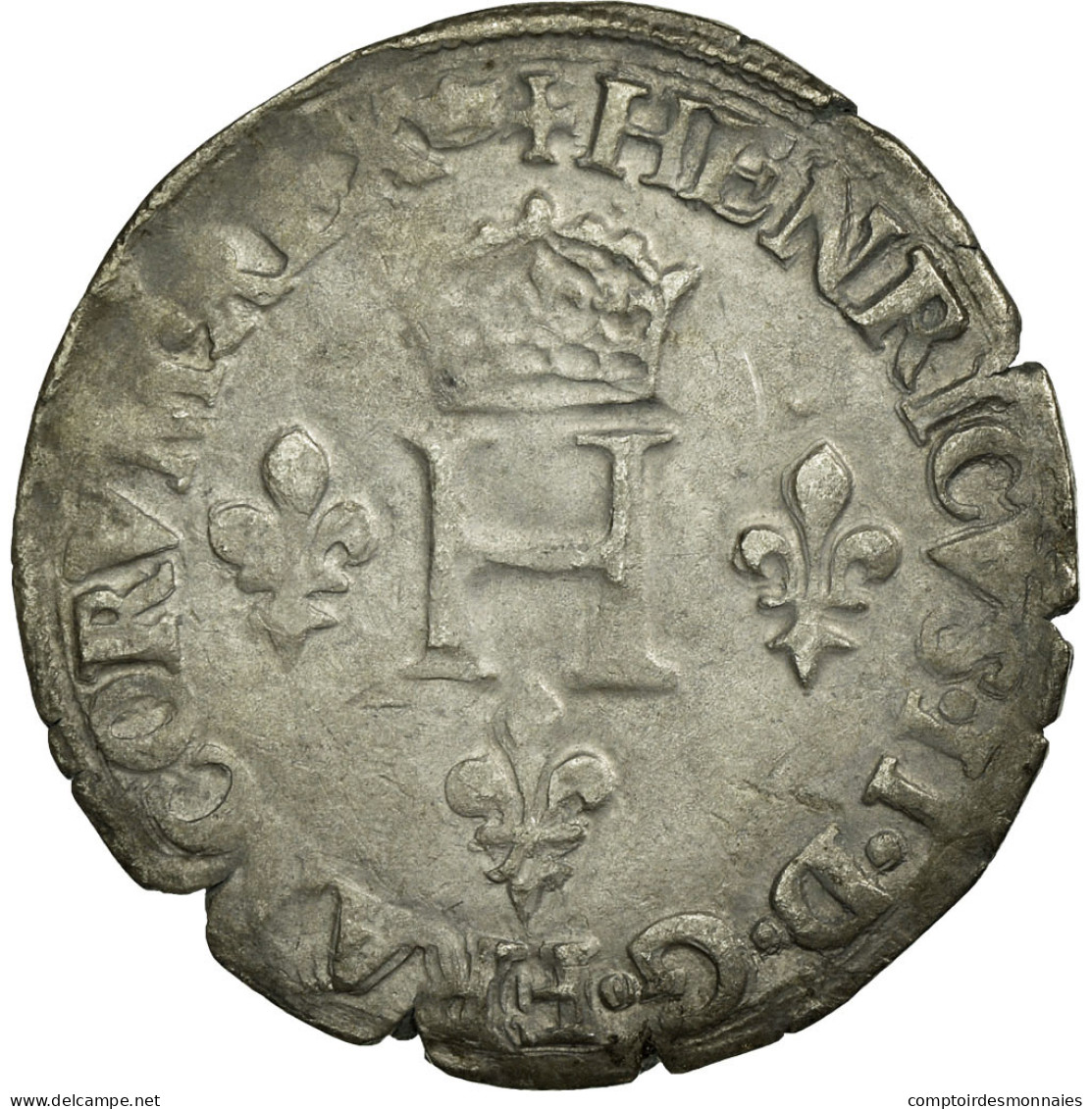 Monnaie, France, Demi Gros De Nesle, 1551, Paris, TB+, Argent, Ciani:1303 - 1547-1559 Enrico II