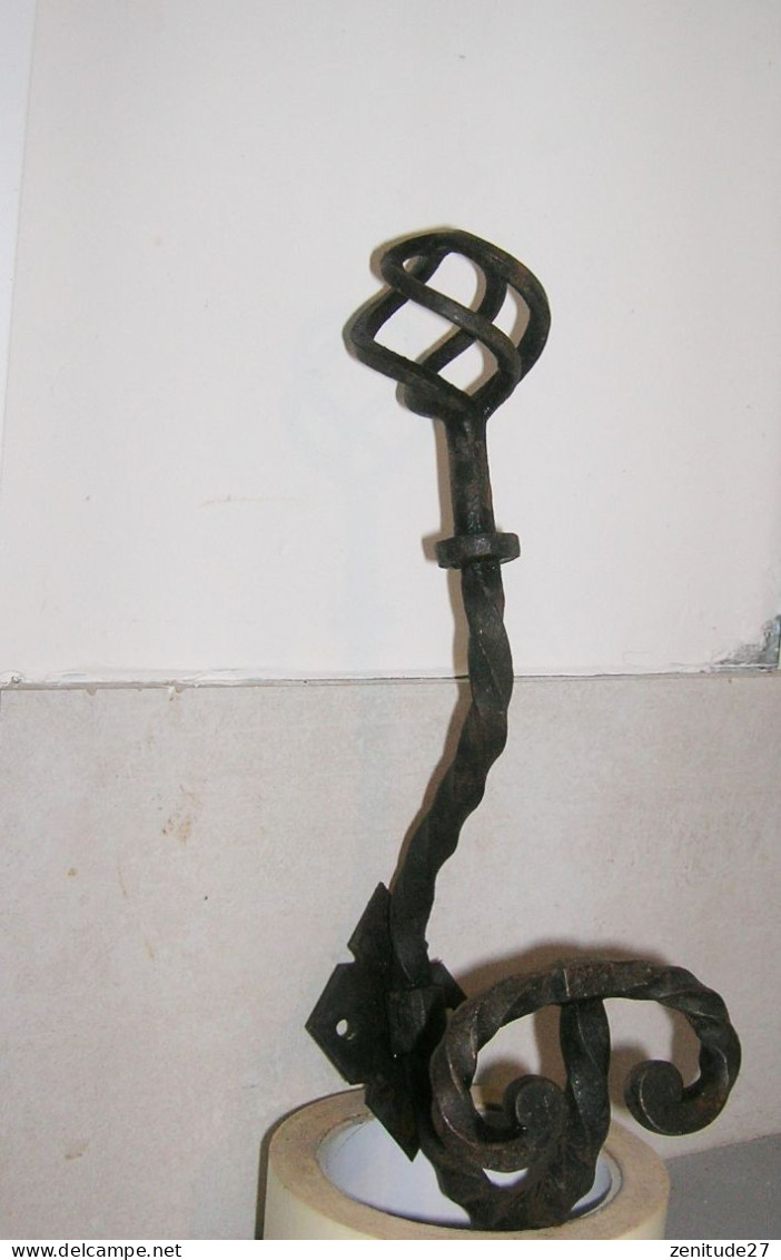 Patère - Porte Manteau En Fer Forgé Artisanal - Années 1930 - Ironwork