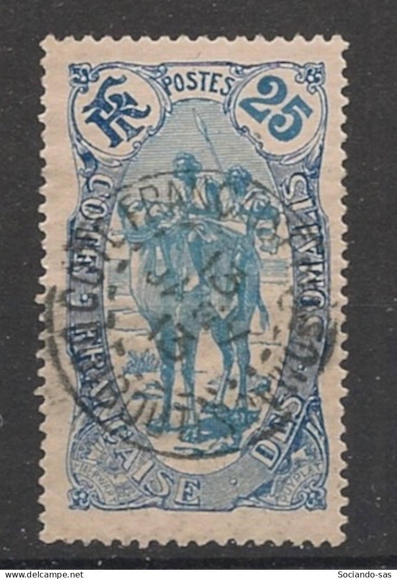 COTE DES SOMALIS - 1909 - N°YT. 73 - Méharistes 25c Bleu - Oblitéré / Used - Gebruikt