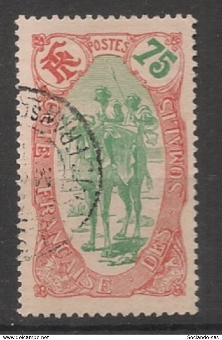 COTE DES SOMALIS - 1909 - N°YT. 79 - Méharistes 75c Rouge - Oblitéré / Used - Gebraucht