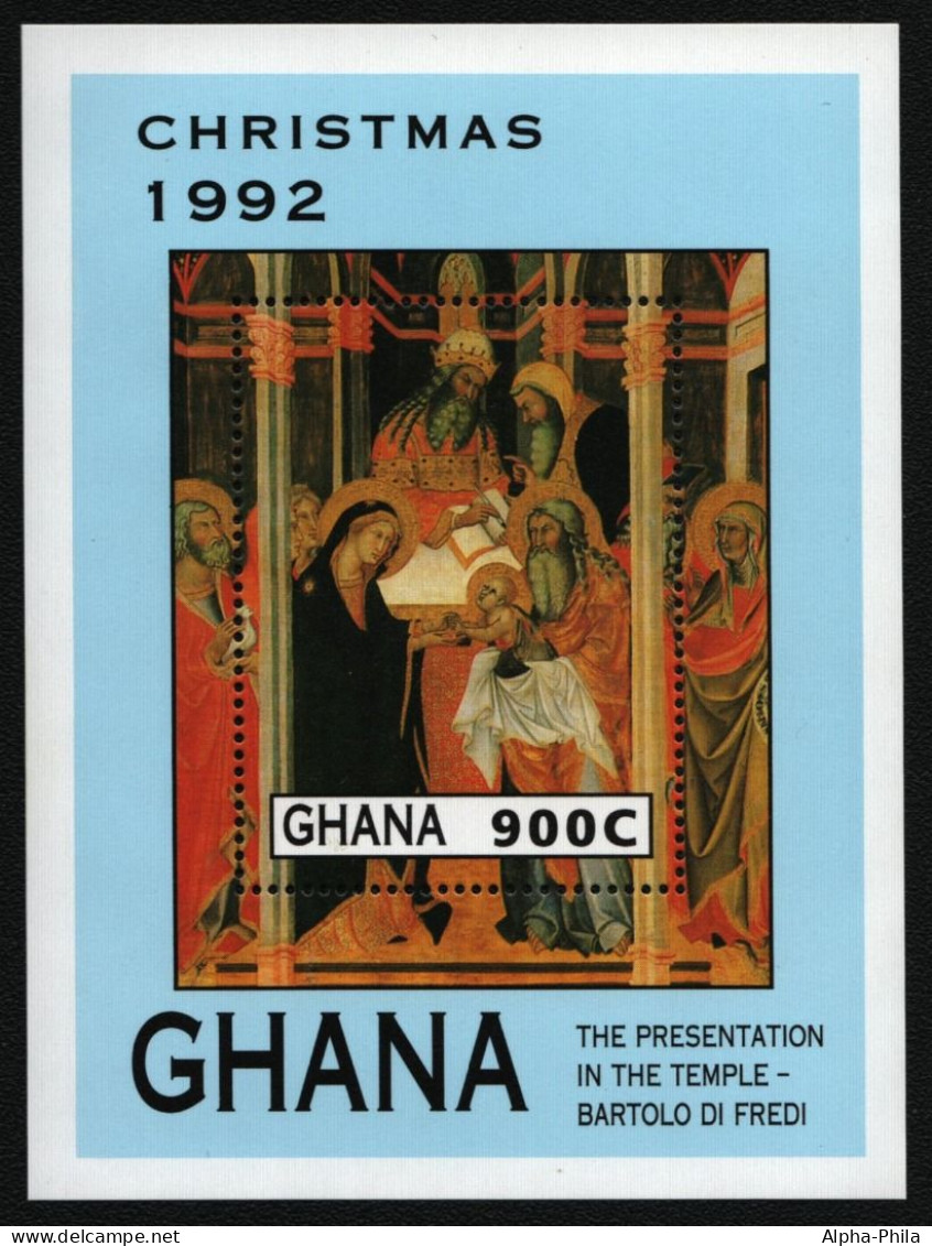 Ghana 1992 - Mi-Nr. Block 208 ** - MNH - Gemälde / Paintings - Weihnachten - Ghana (1957-...)